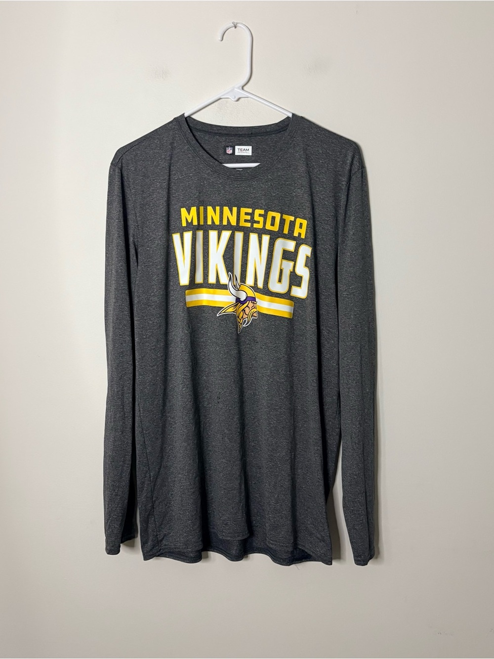 NFL Team Apparel Adult Large Long Sleeve Top Minnesota Vikings Grey U7